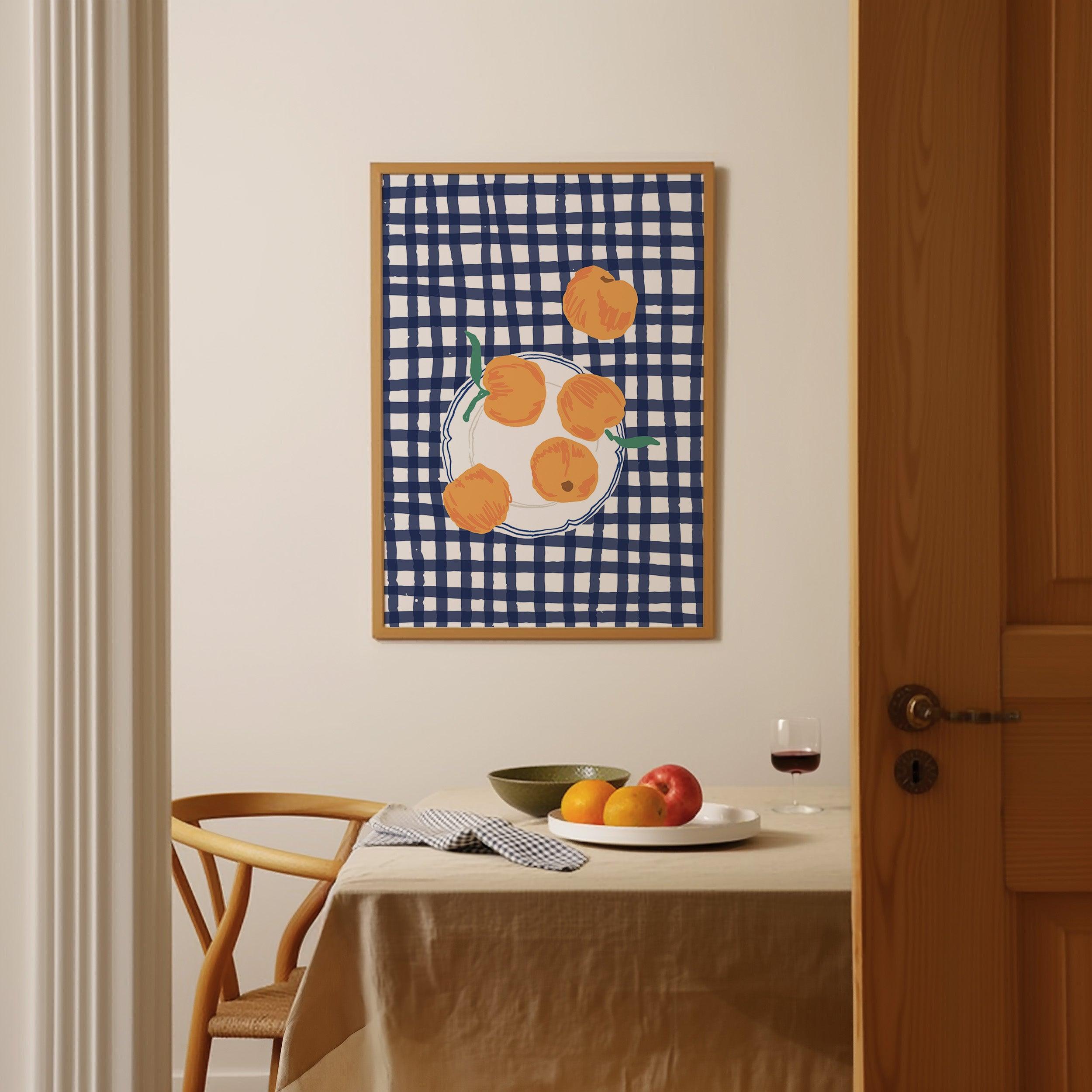 Peaches Checkered Poster