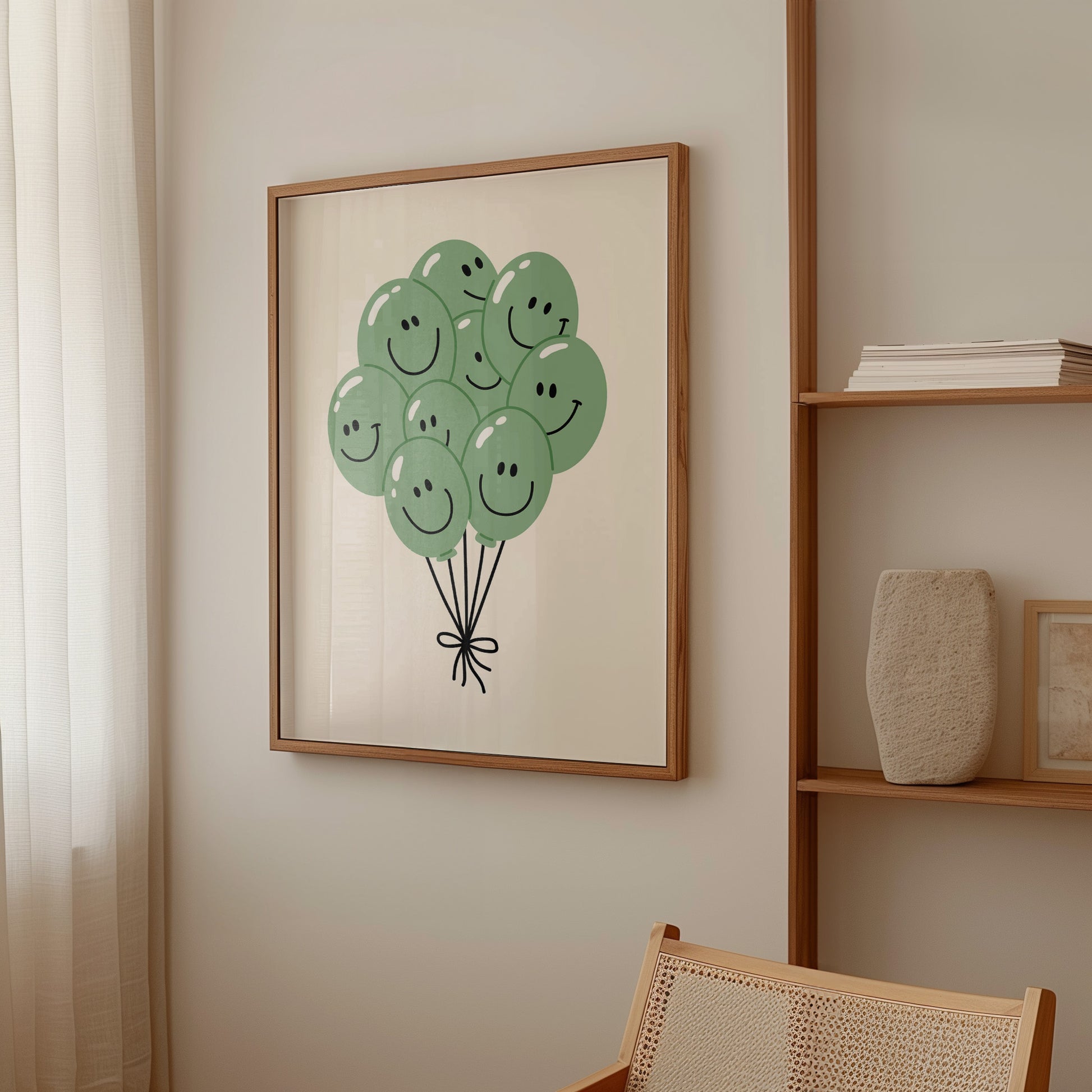 Happy Balloon Green Poster