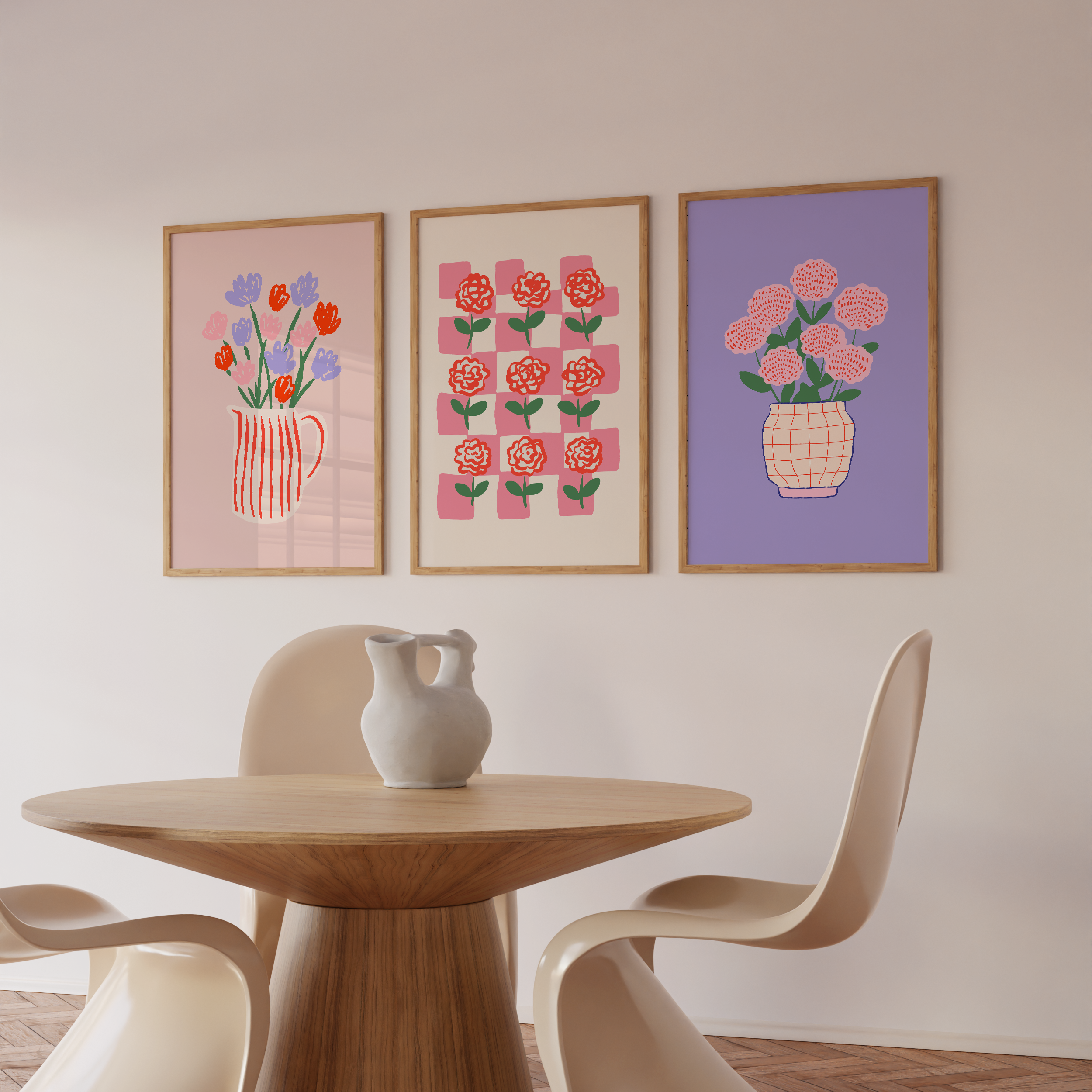 Colorful Floral Set of 3 Prints