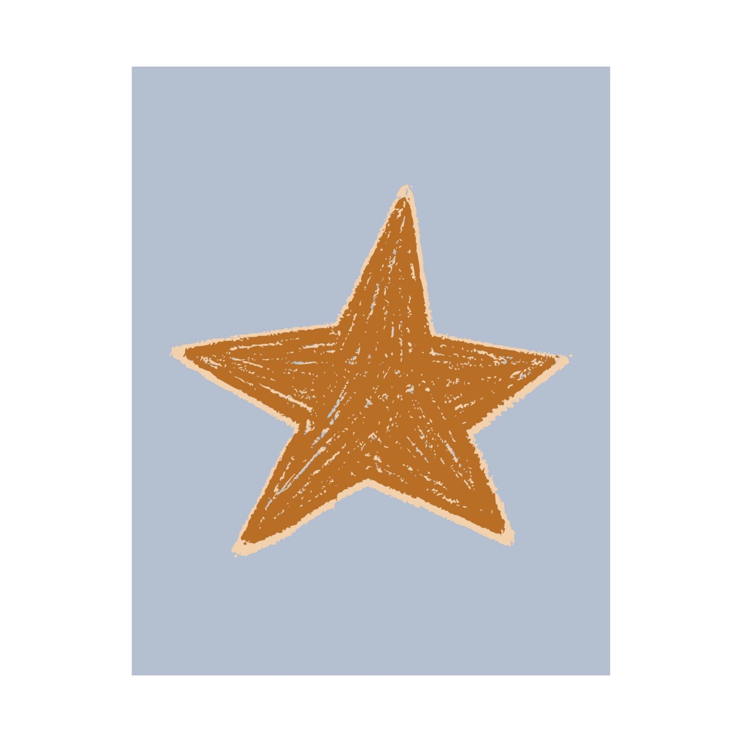 Hand Drawn Star Blue Poster