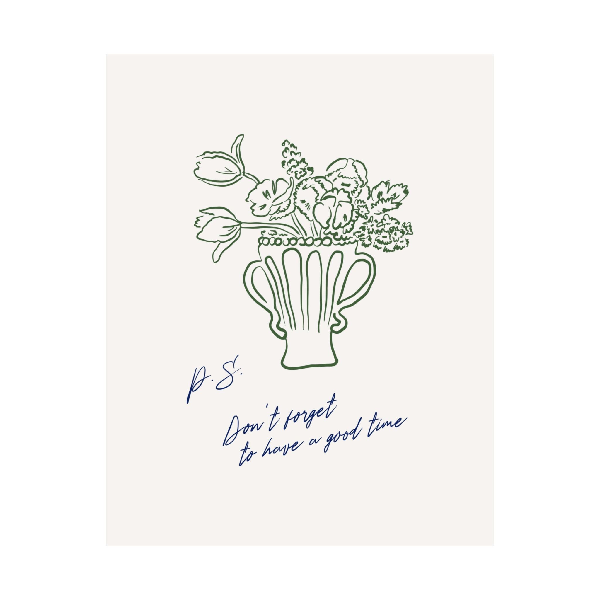 Minimalist Vase of Flowers Poster