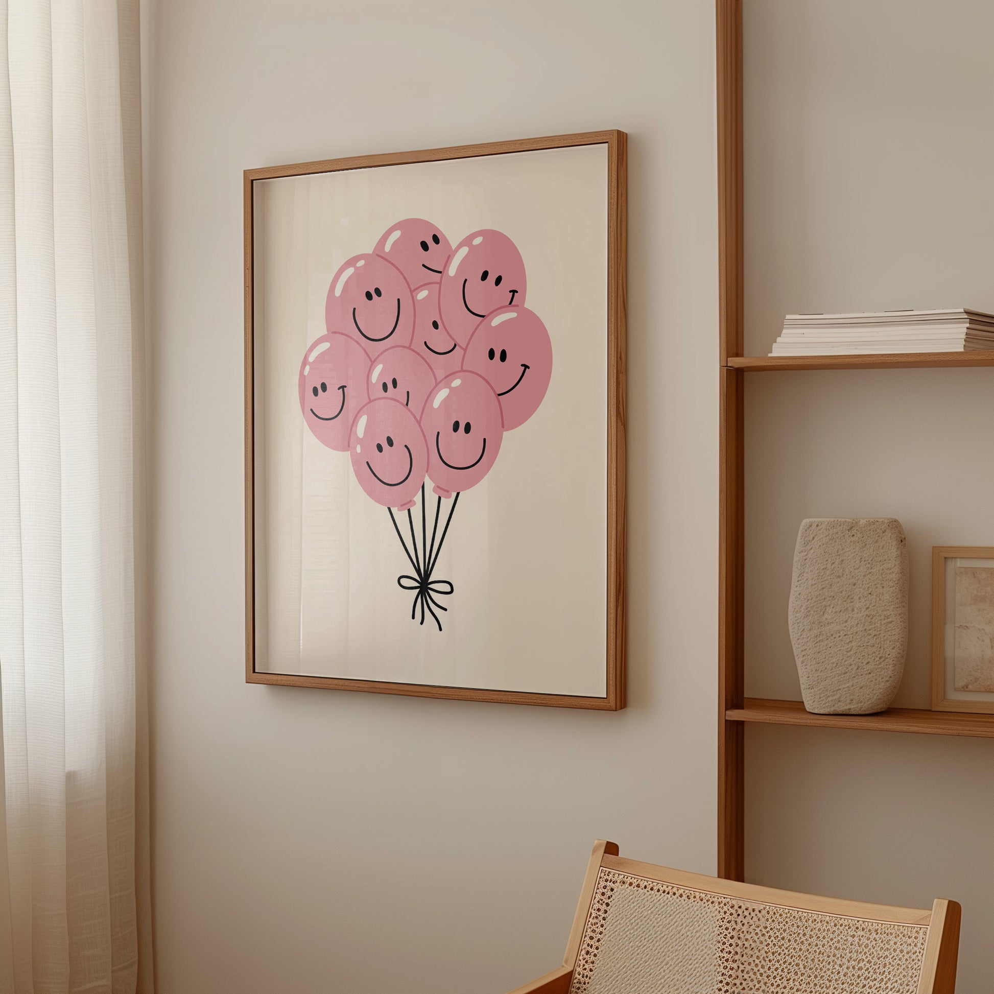Happy Balloon Pink Poster