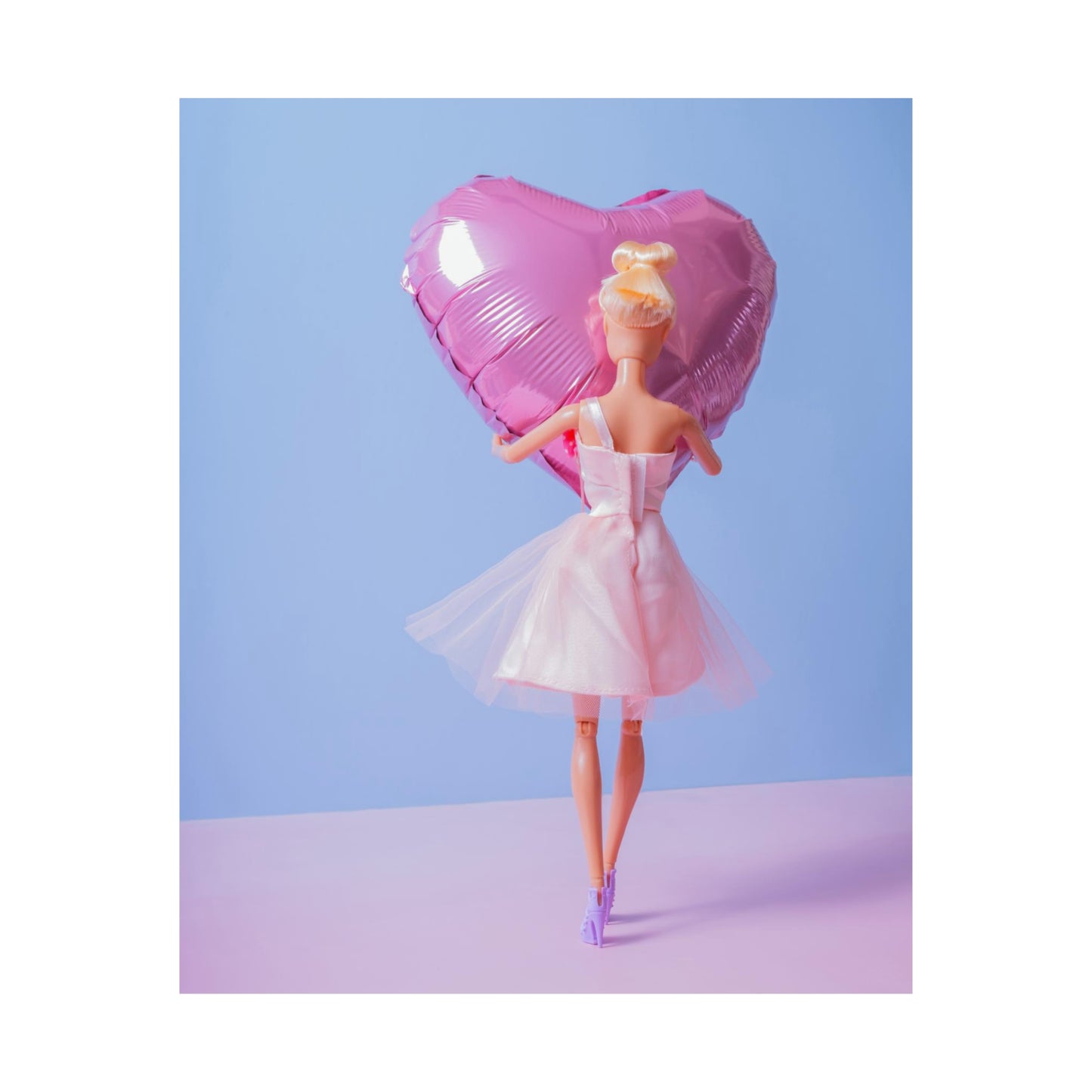 Doll Holding Heart Balloon Poster