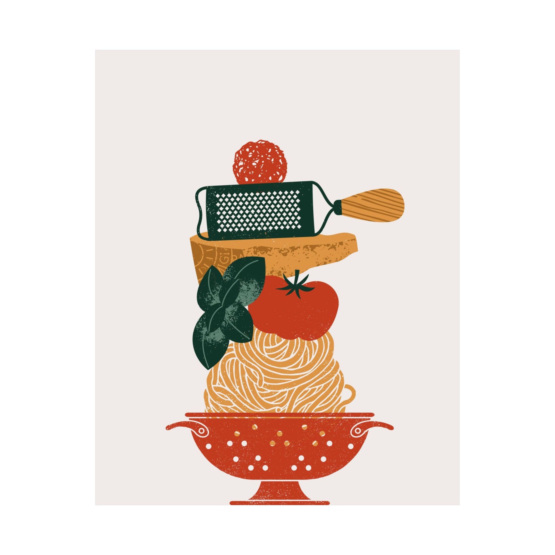 Pasta Ingredients Kitchen Poster
