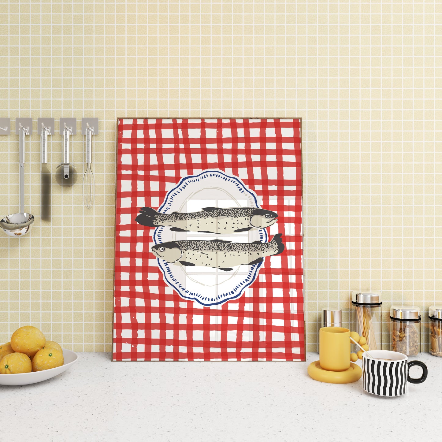 Sardines Checkered Poster