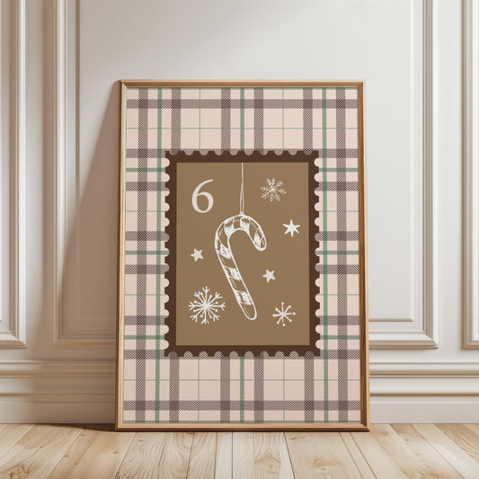 Christmas Candy Cane Stamp Poster