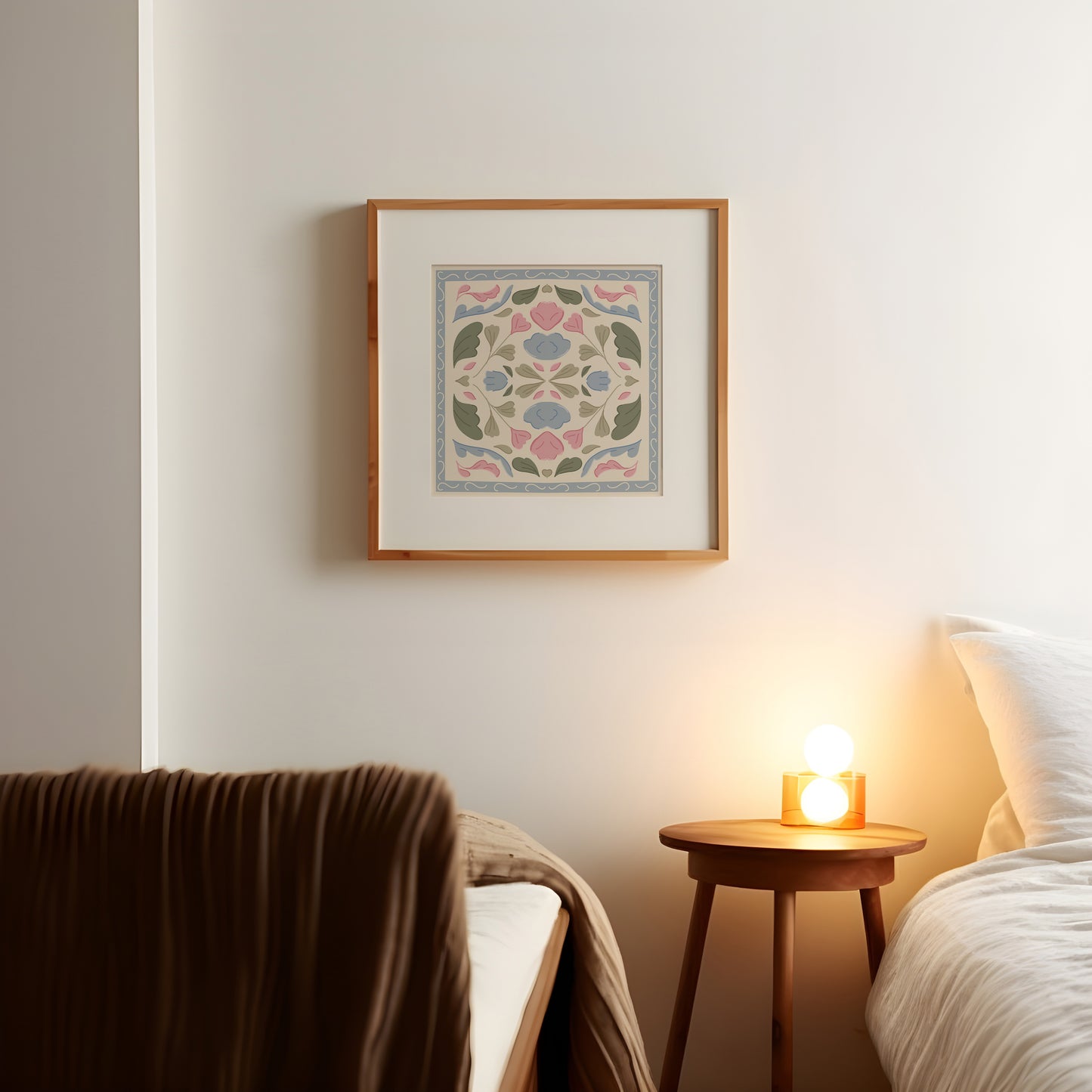 Pastel Floral Quilt Square Poster