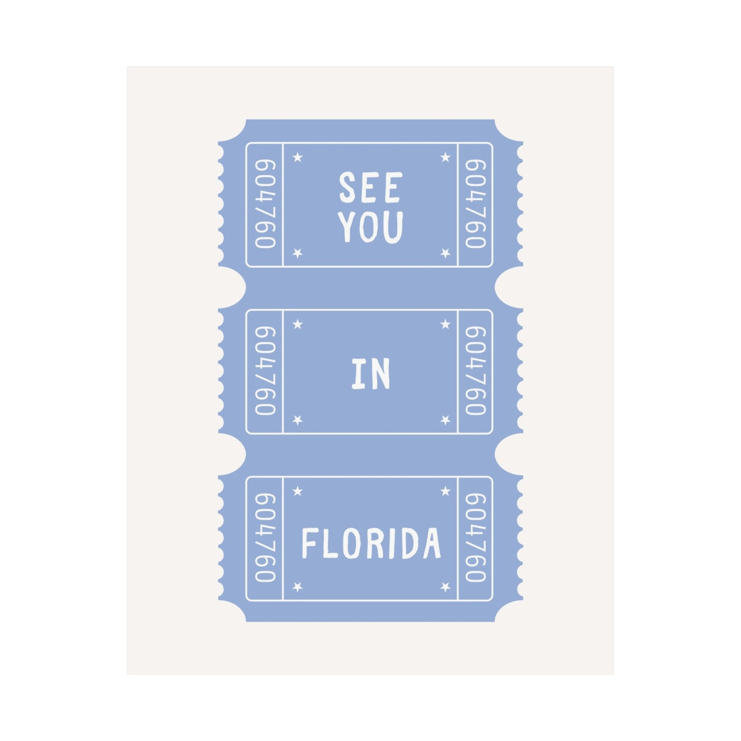 See You In Florida Ticket Poster