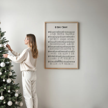 O Holy Night Carol Music Sheet Poster