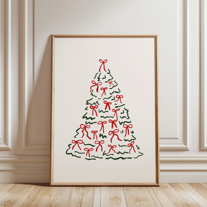 Bow Christmas Tree Poster