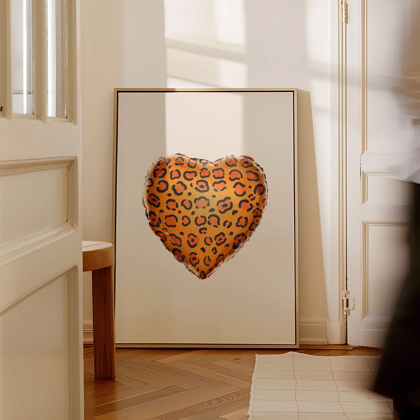 Leopard Heart Balloon Poster