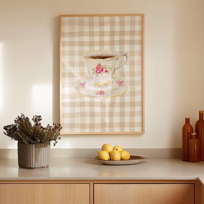 Gingham Vintage Mug Poster