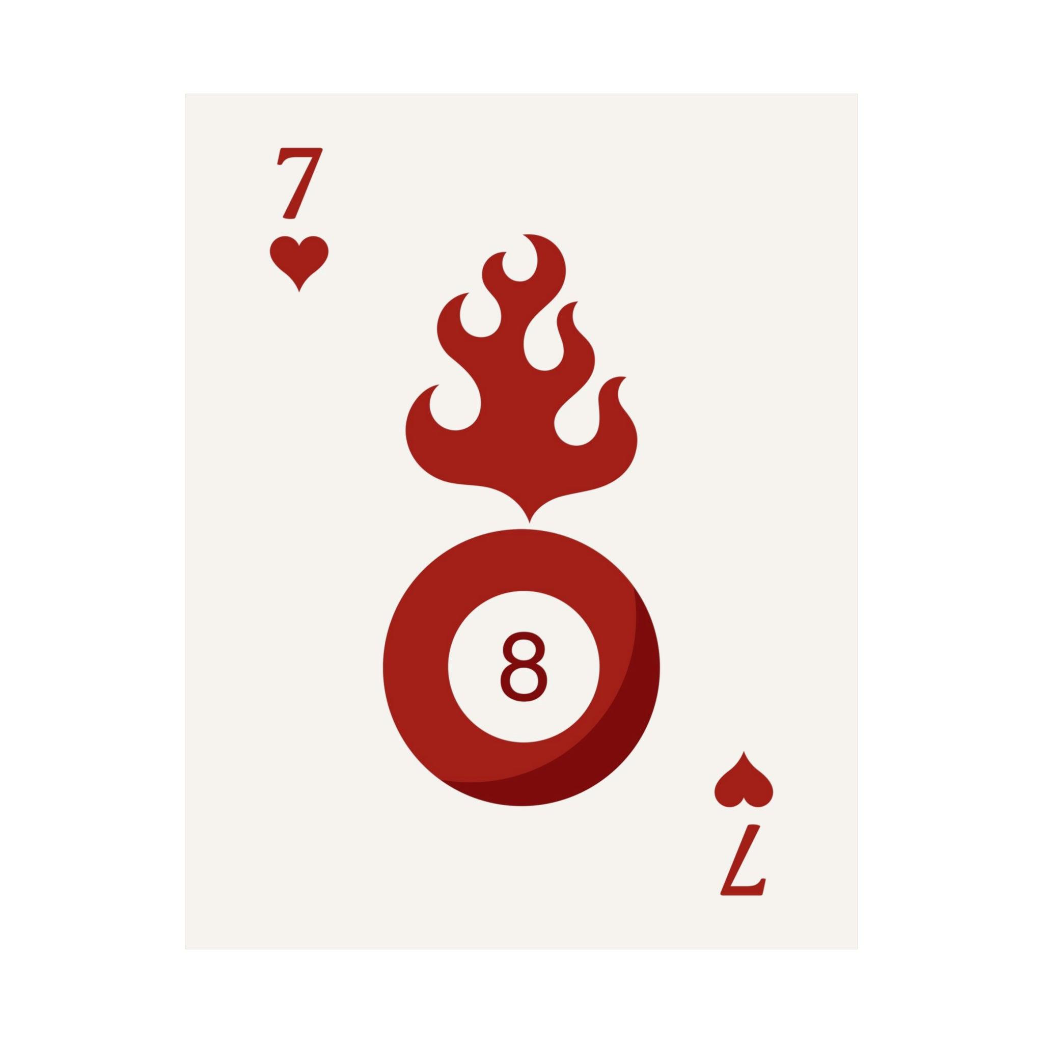 Eight Ball Playing Card Poster