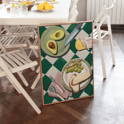 Avocado & Bread Breakfast Poster