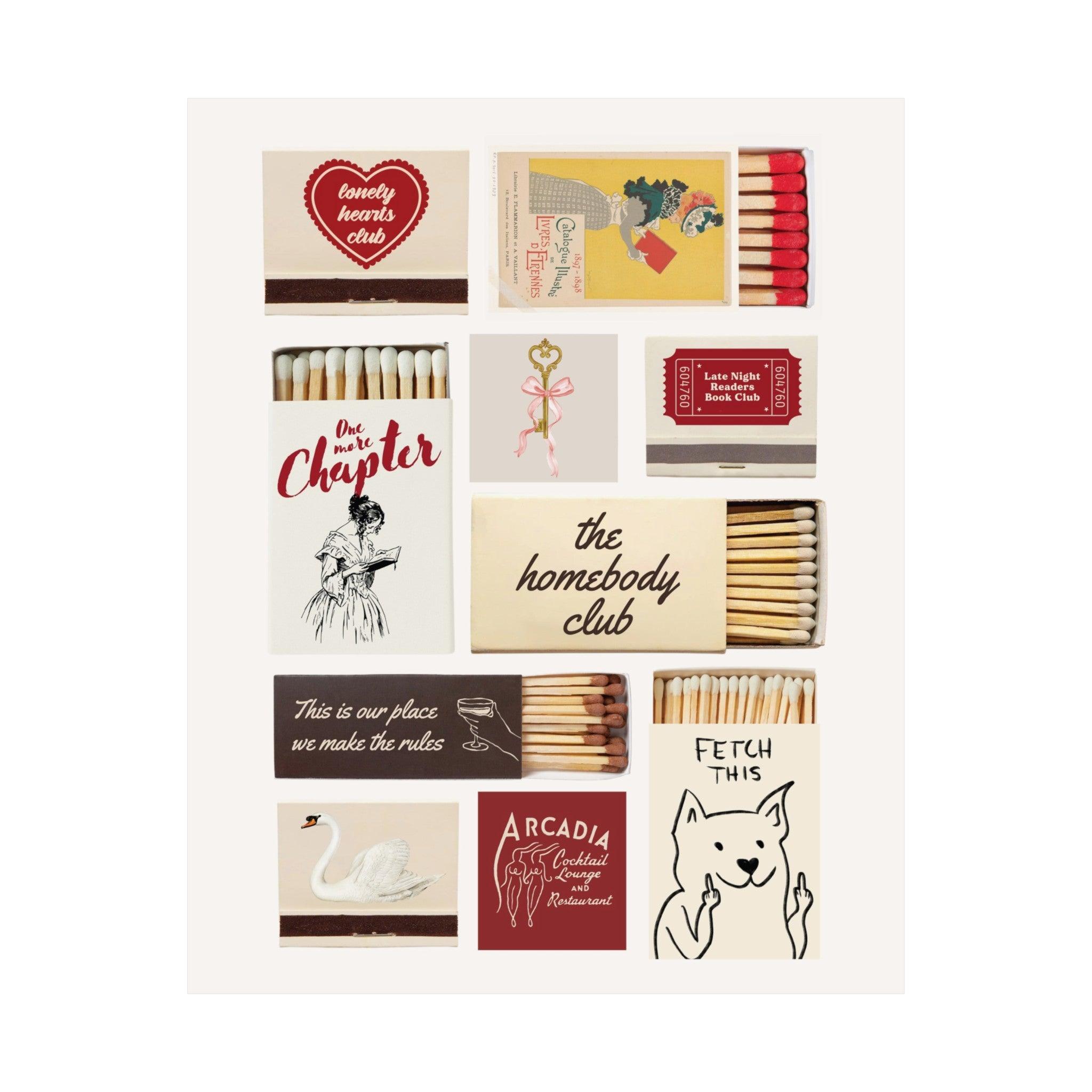 Bookish Retro Matchbox Poster