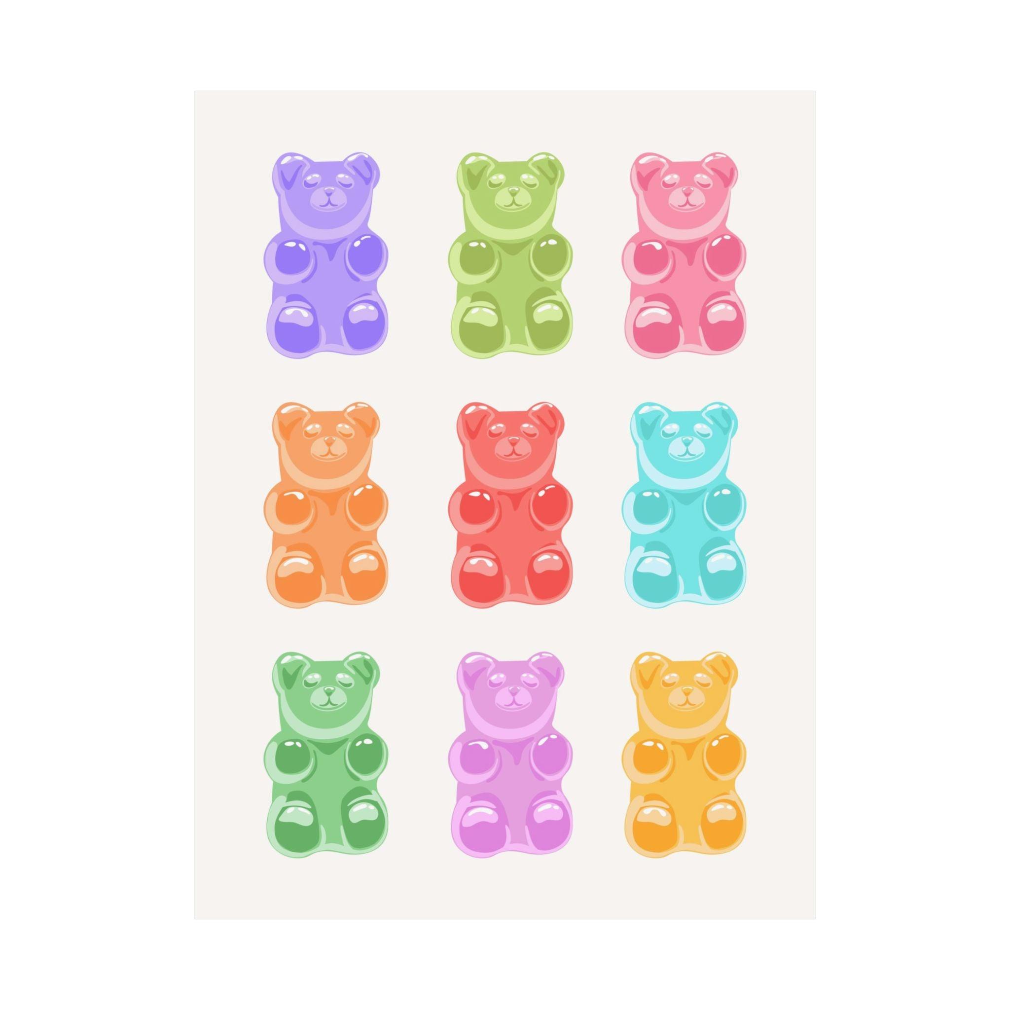 Colorful Gummy Bear Poster