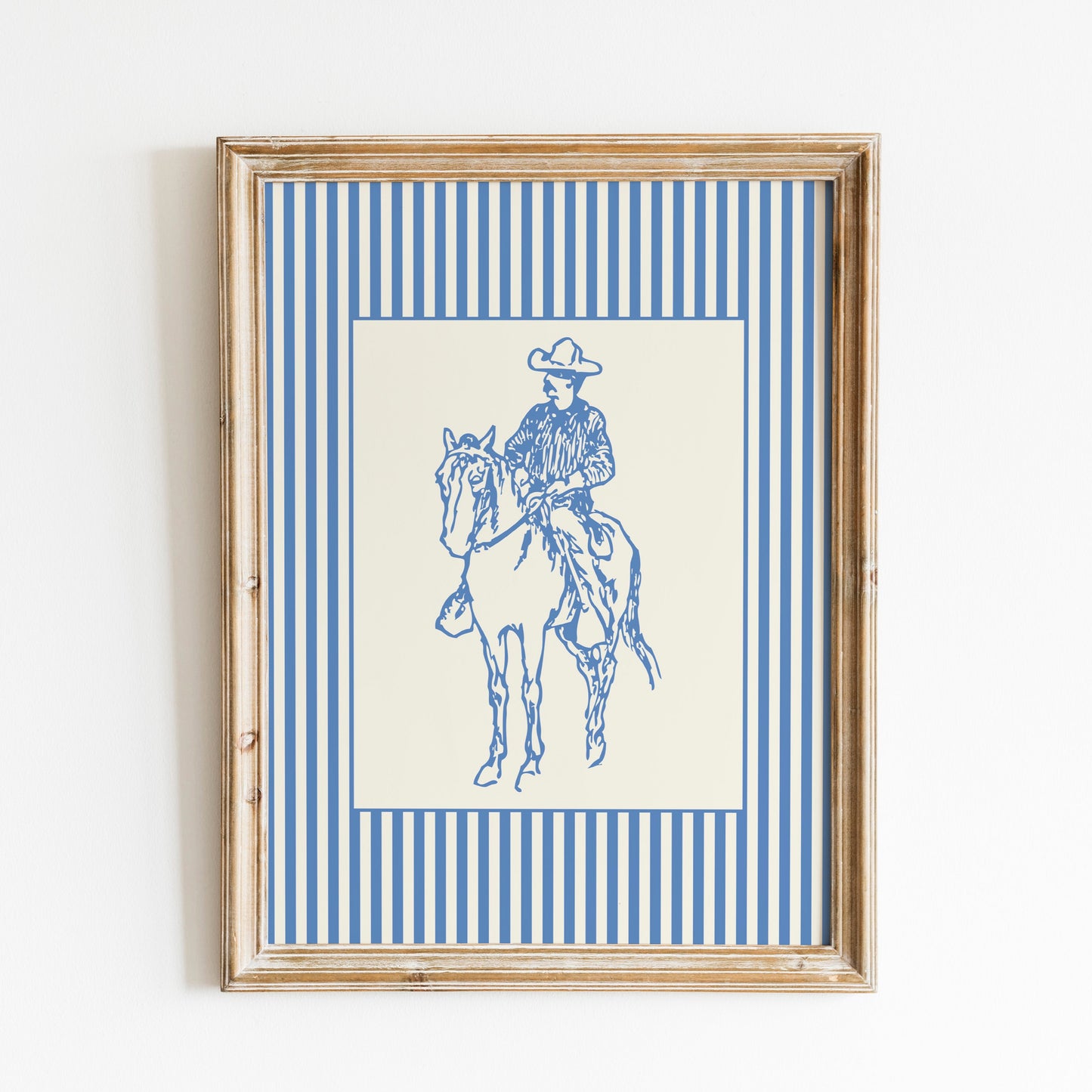Cowboy Sketch Striped Poster