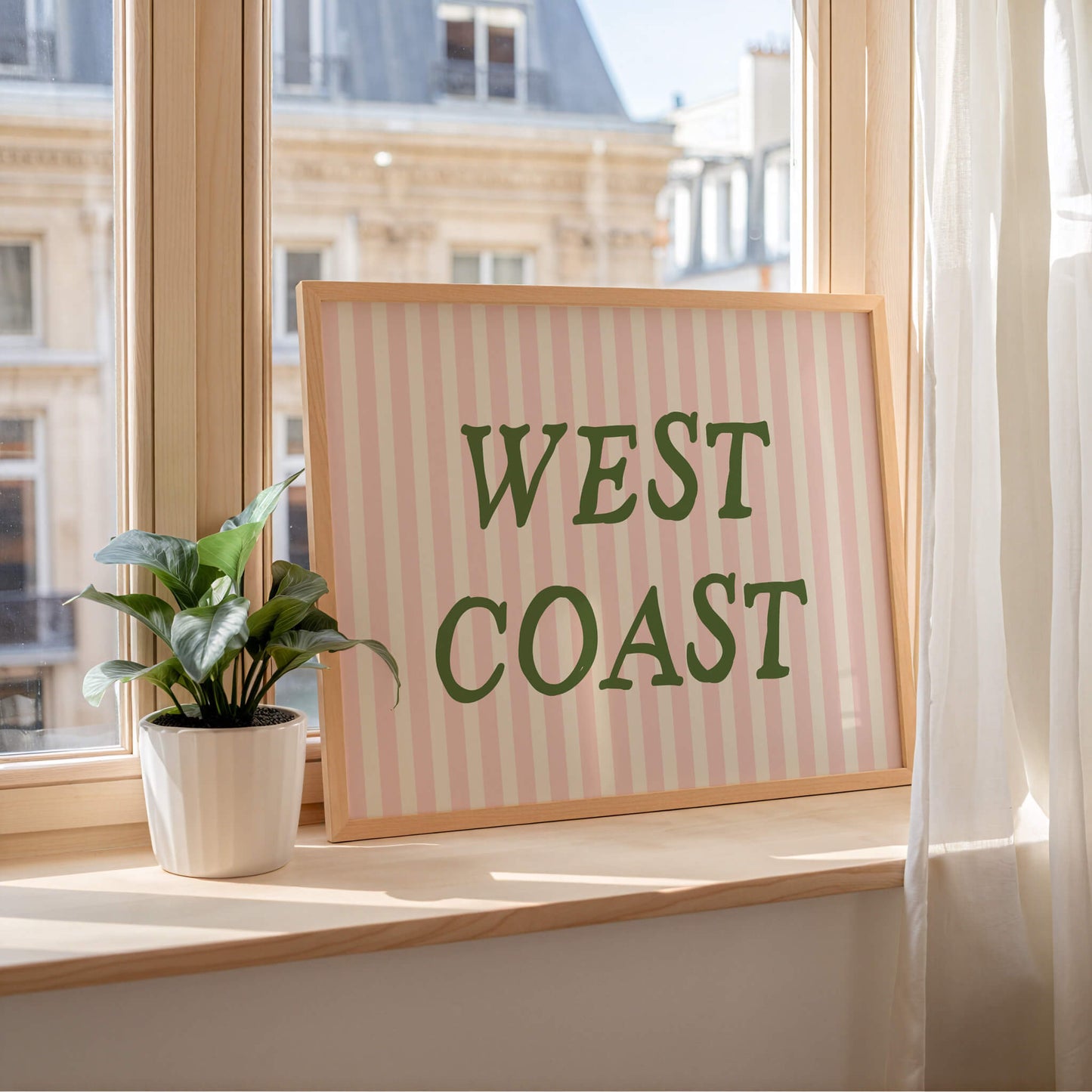 West Coast Striped Pink Poster