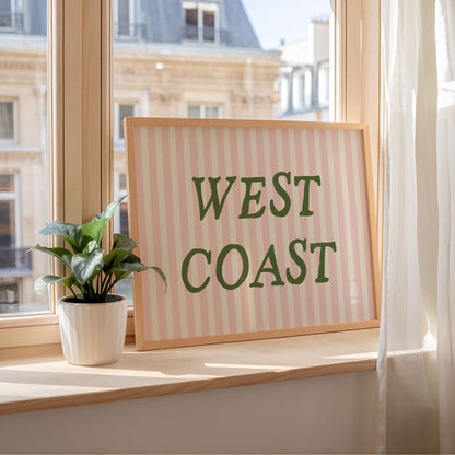West Coast Striped Pink Poster