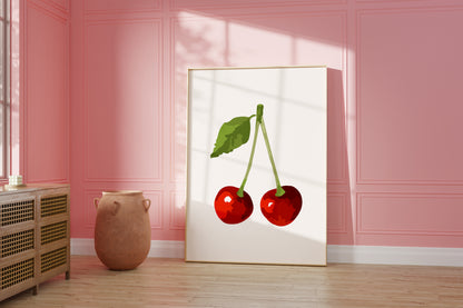 Cherries Watercolor Poster