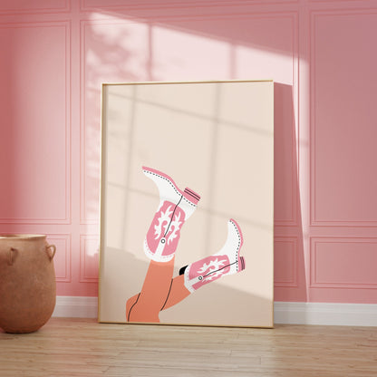 Pink Cowgirl Boots Poster