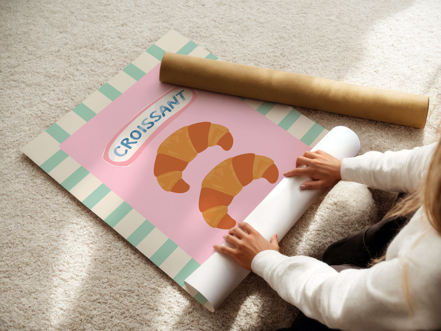 Croissants Pastel Poster