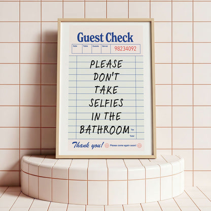 No Selfies in the Bathroom Poster