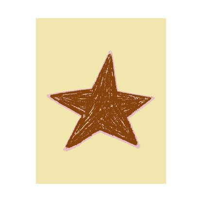 Hand Drawn Star Yellow Poster
