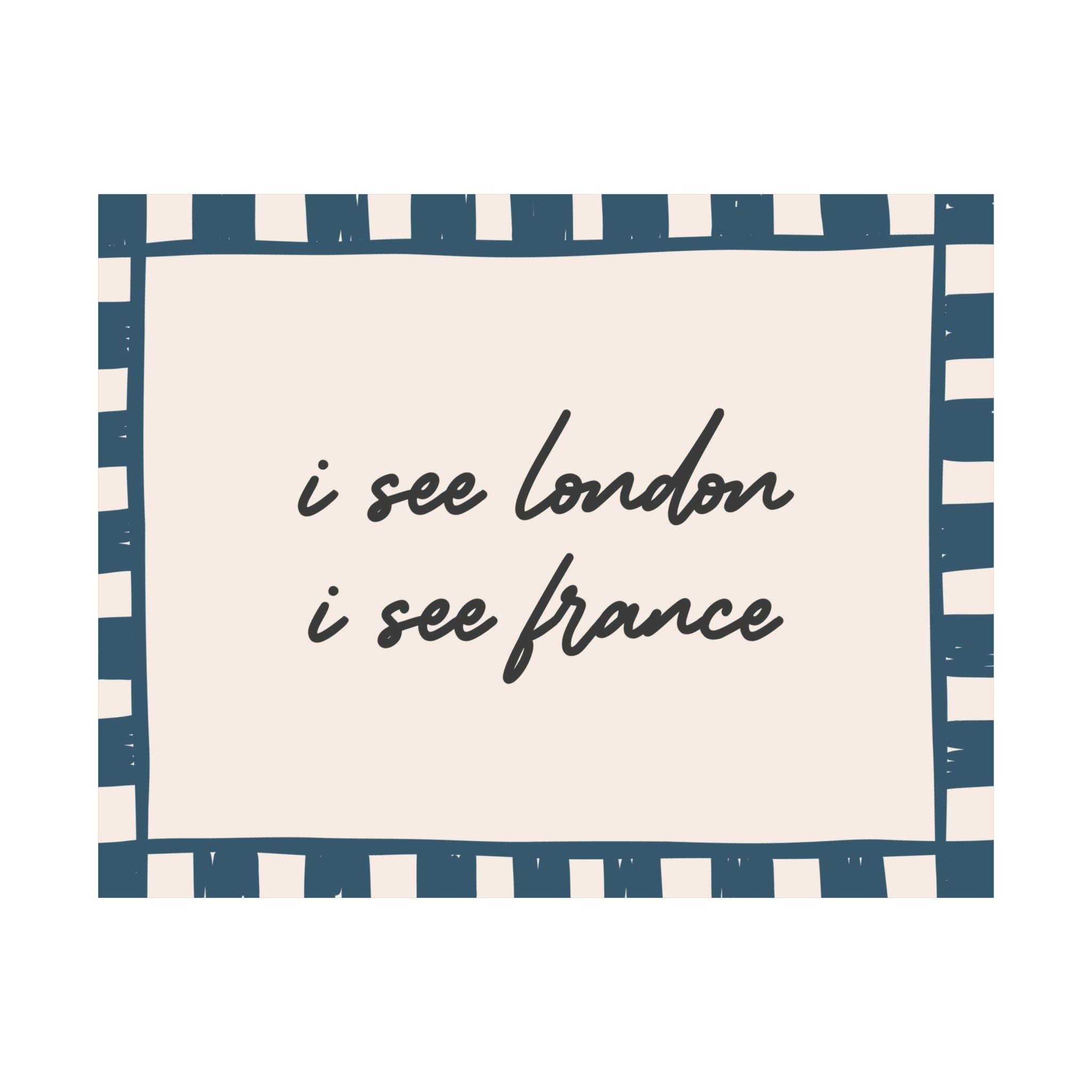 I See London I See France Blue Checkered Poster