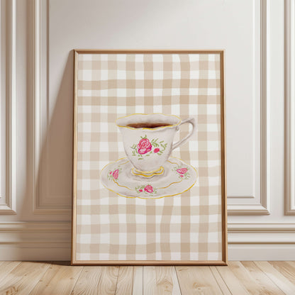 Gingham Vintage Mug Poster