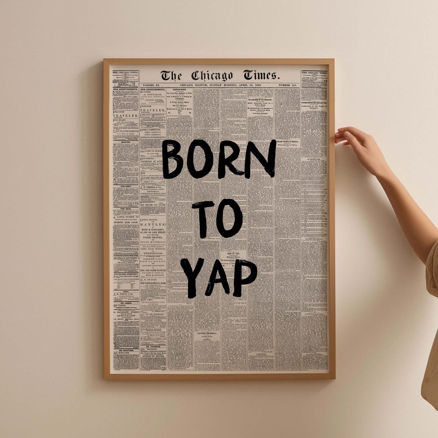 Born To Yap Newspaper Poster