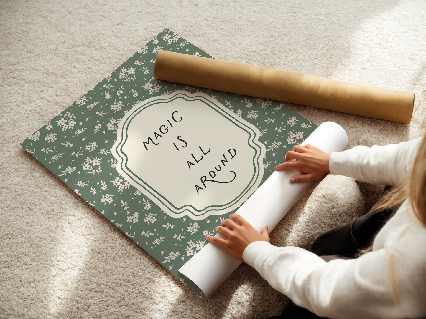 Magic Is All Around Floral Poster
