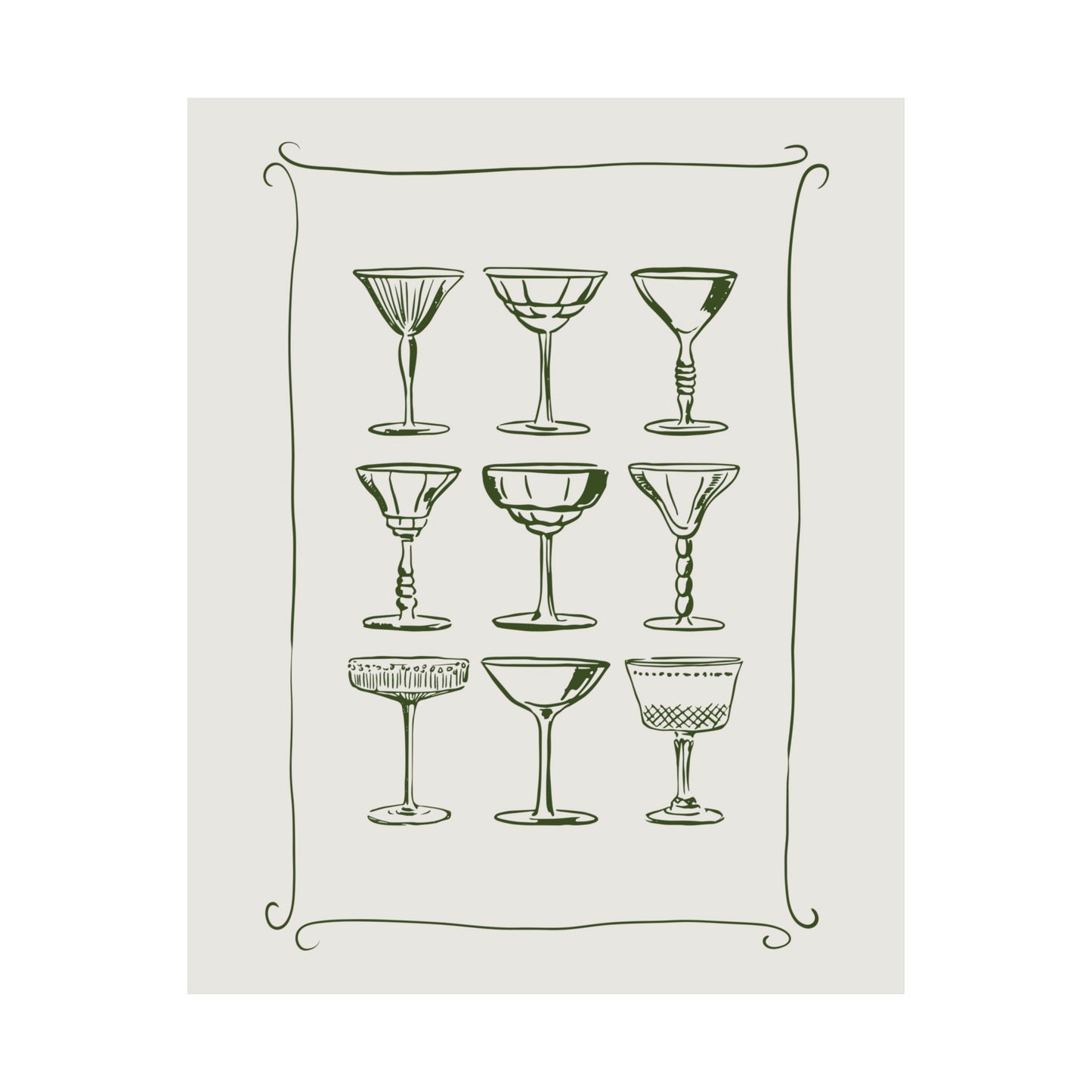 Cocktail Glasses Poster