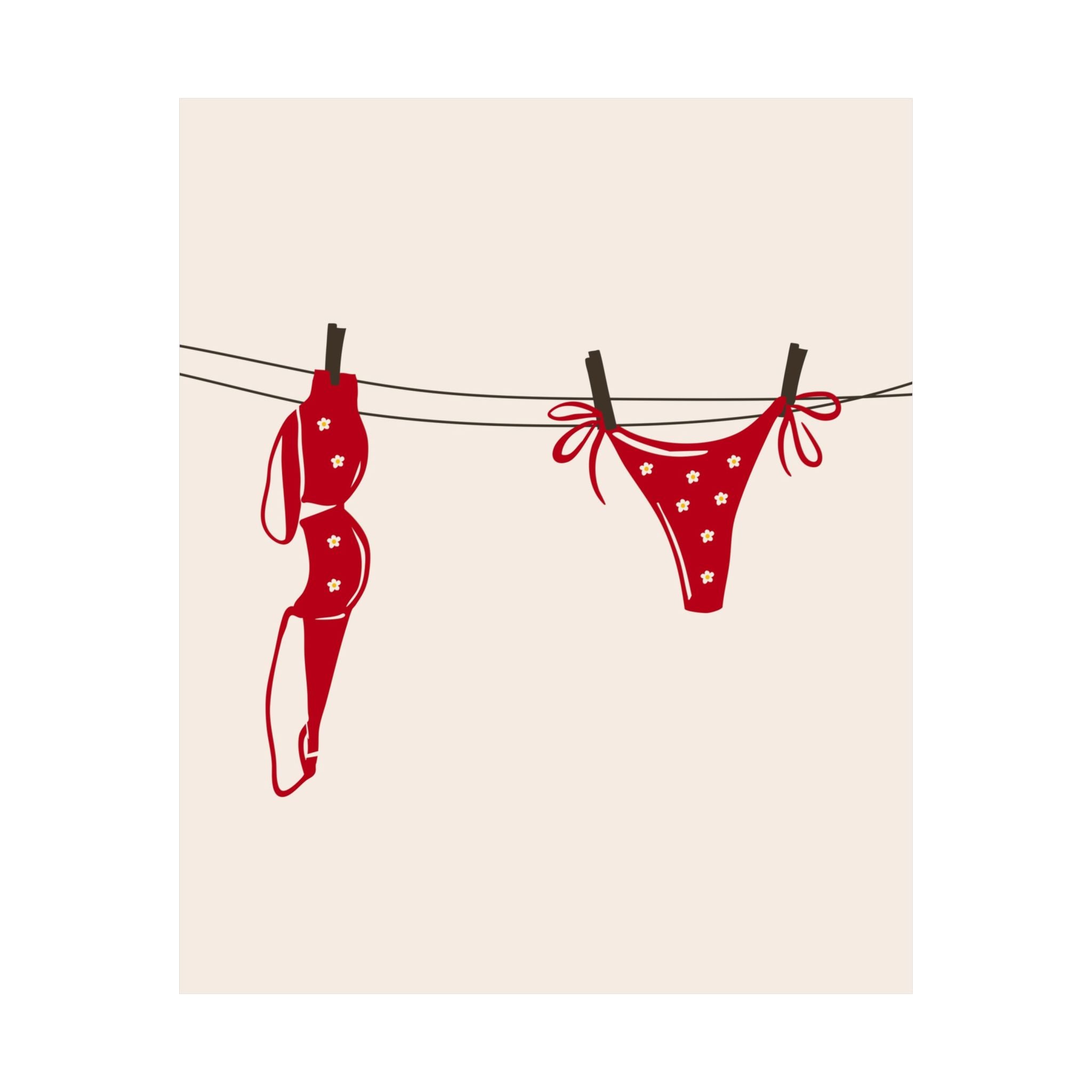 Daisy Bikini Laundry Line Poster