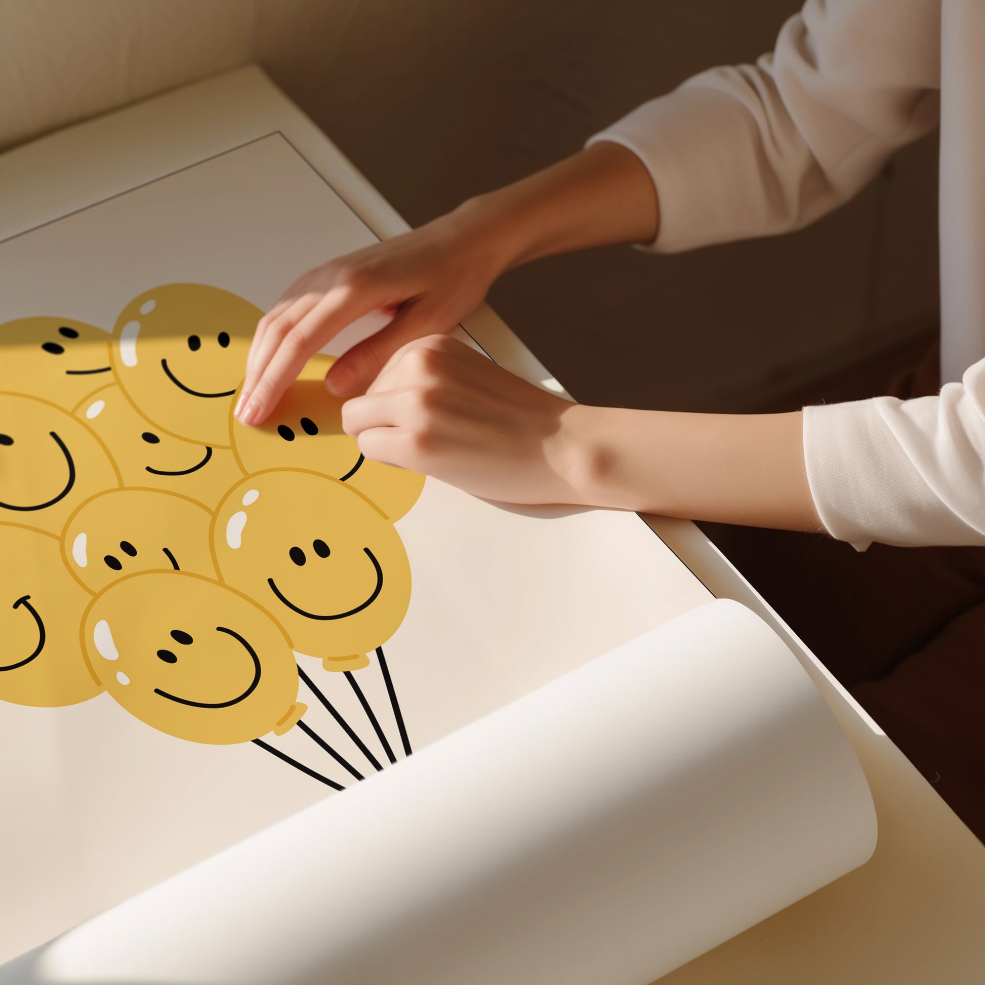Happy Balloon Yellow Poster