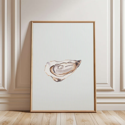 Single Oyster Striped Poster