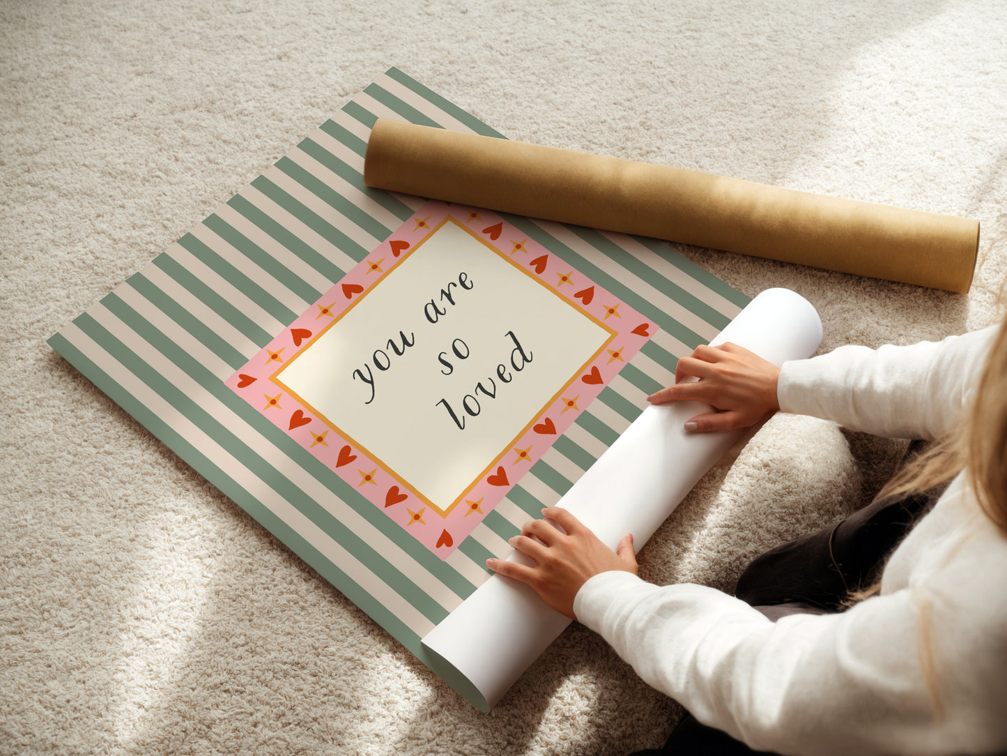 You Are So Loved Striped Poster