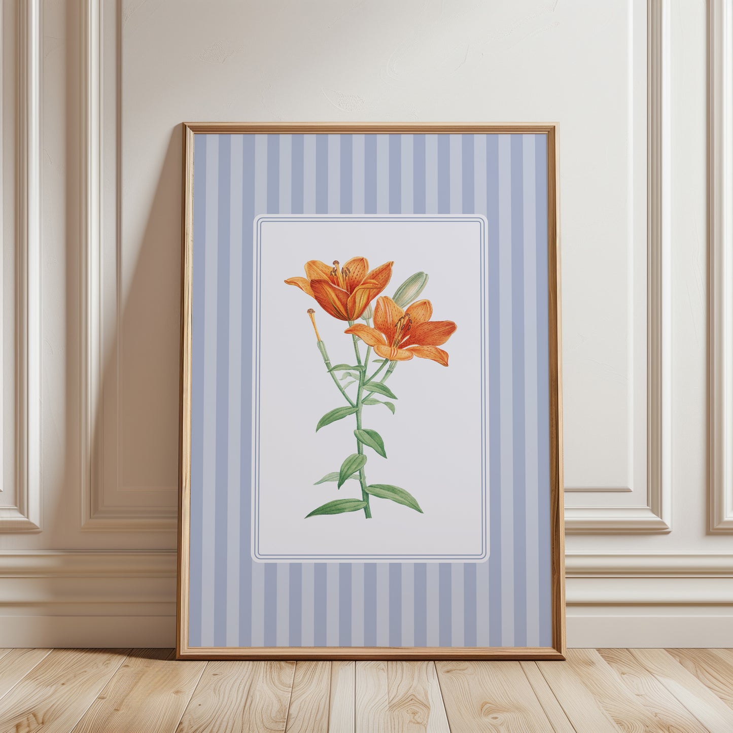 Orange Lily Vintage Botanical Poster