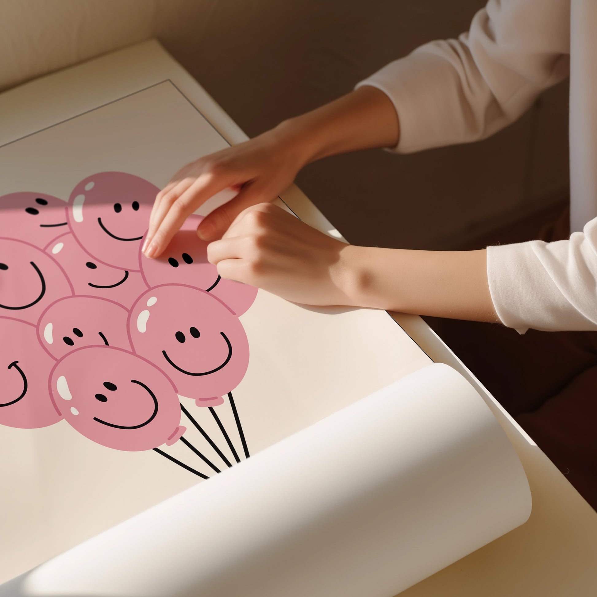 Happy Balloon Pink Poster