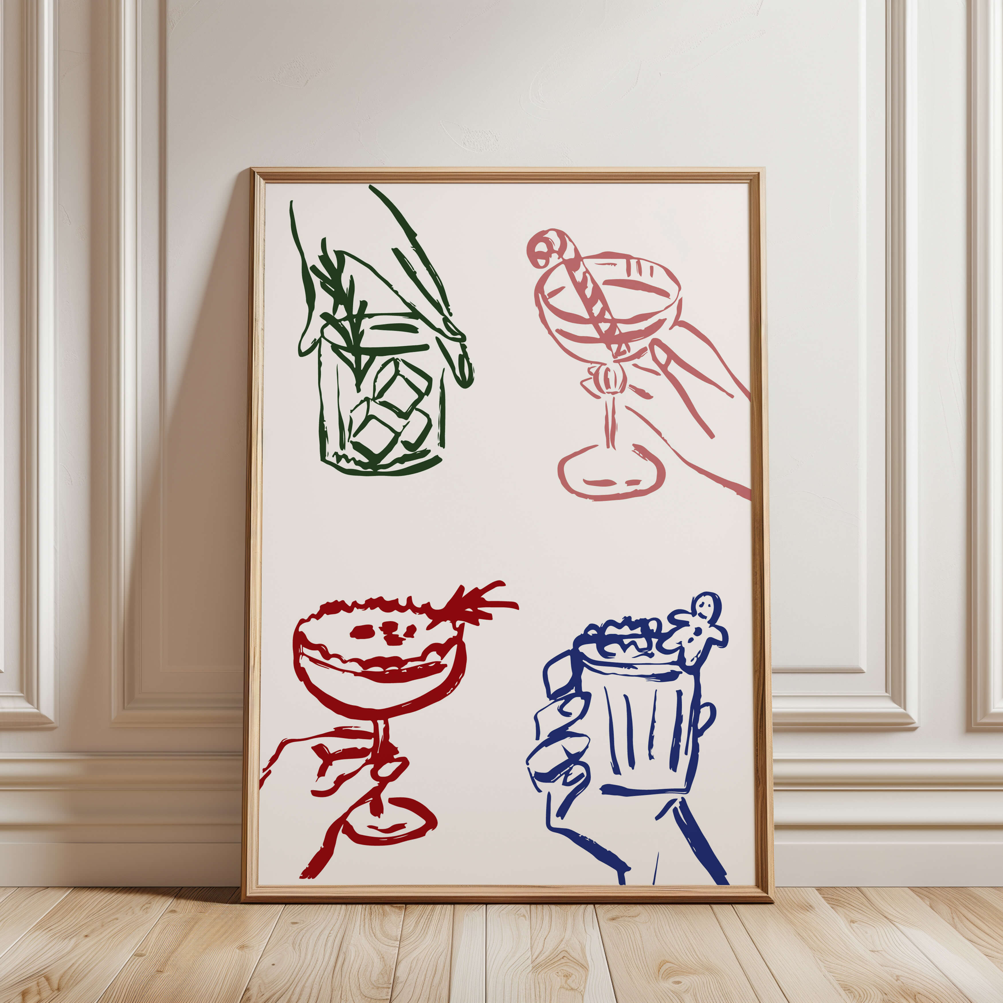 Colorful Christmas Cocktail Cheer Poster