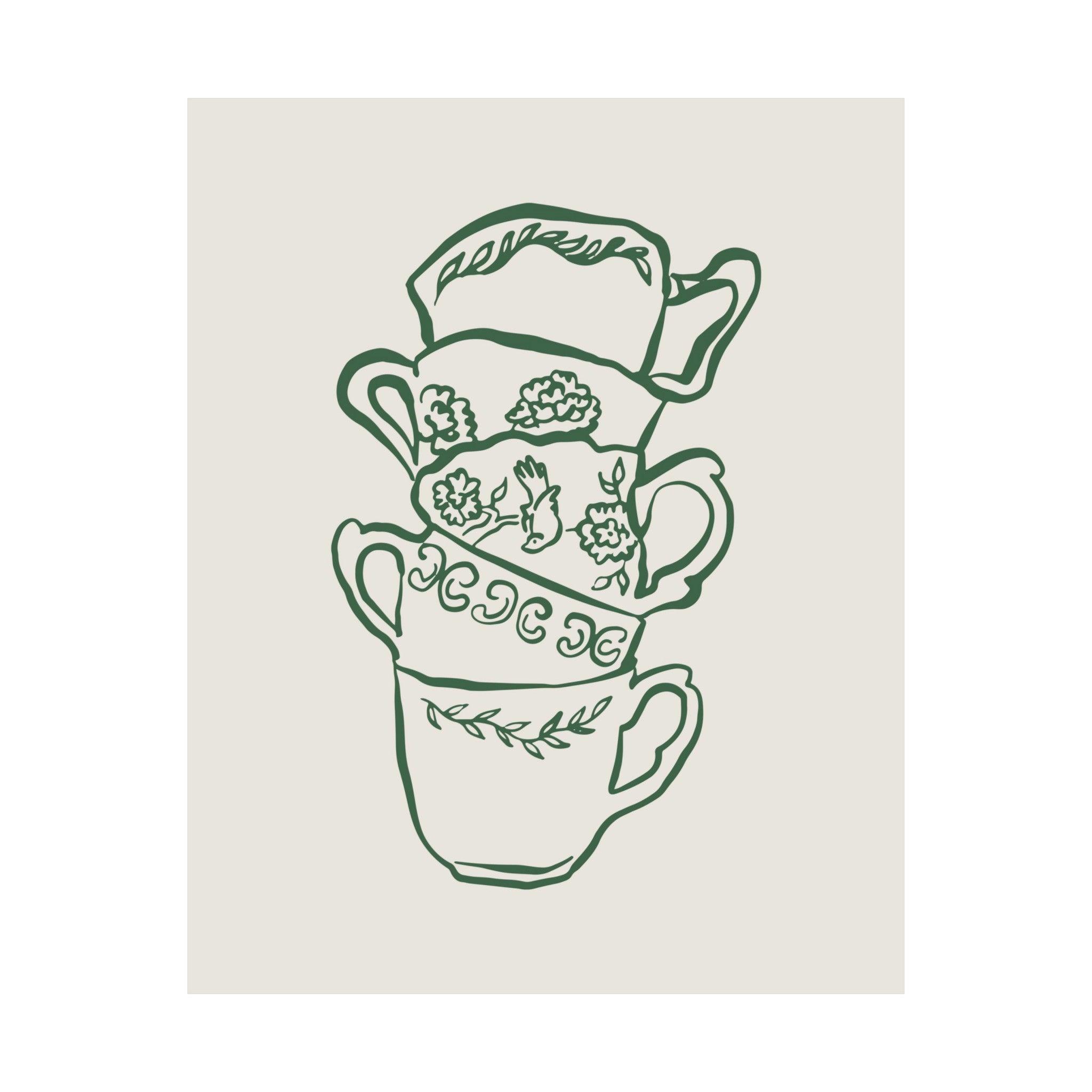 Mugs Set Green Poster