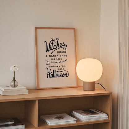 When Witches Go Riding Halloween Poem Poster