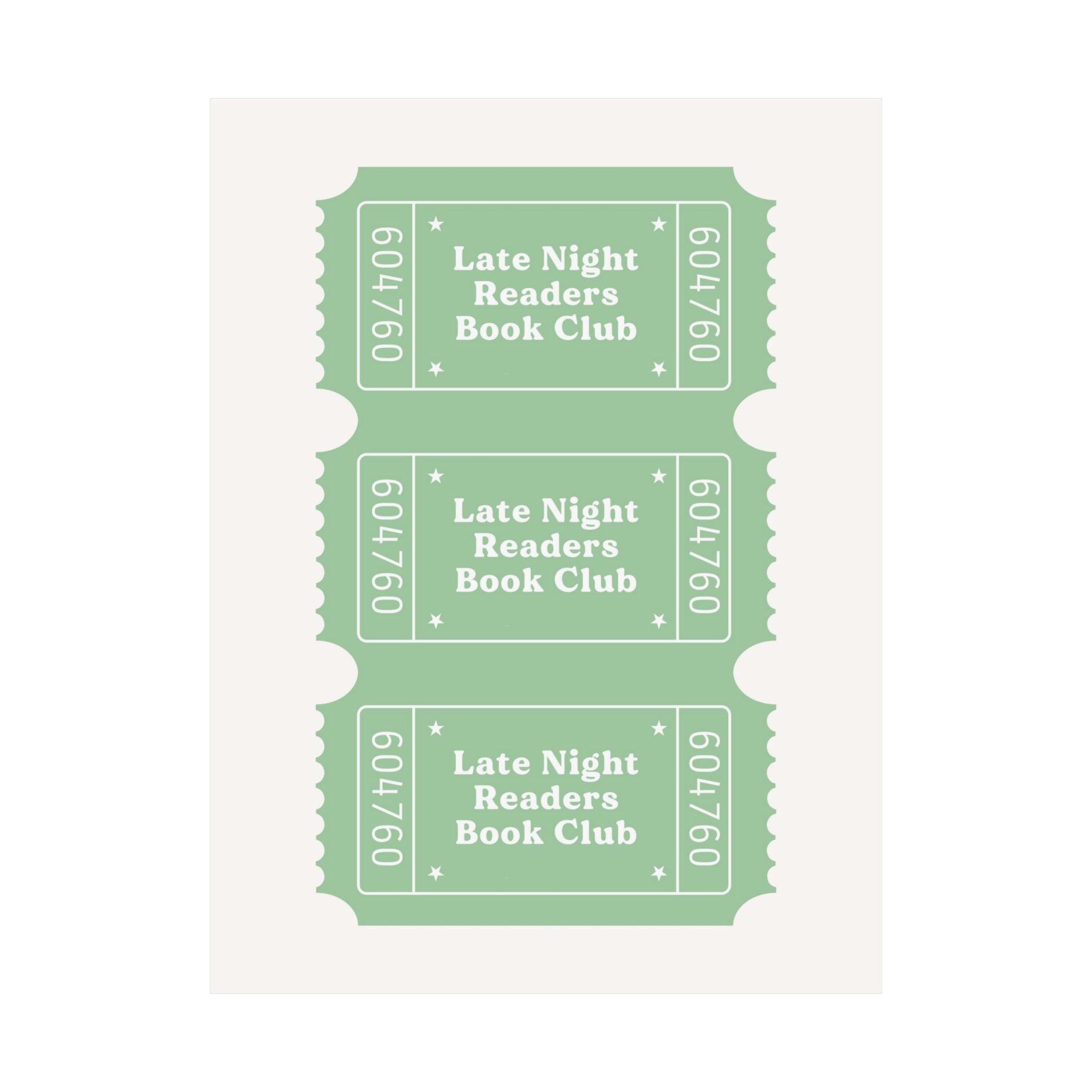 Green Late Night Readers Club Poster