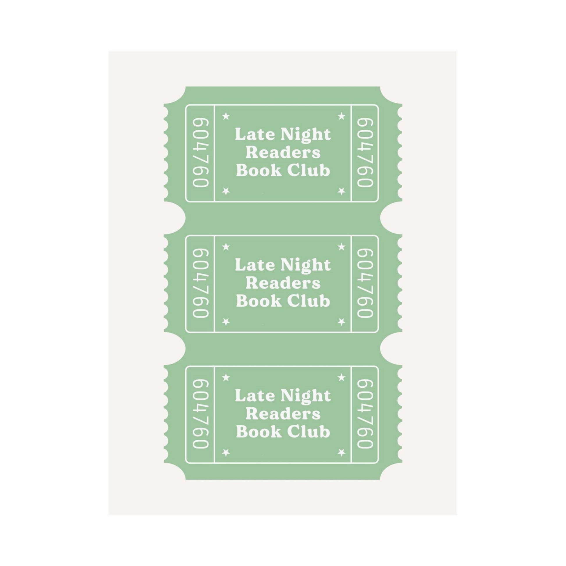 Green Late Night Readers Club Poster
