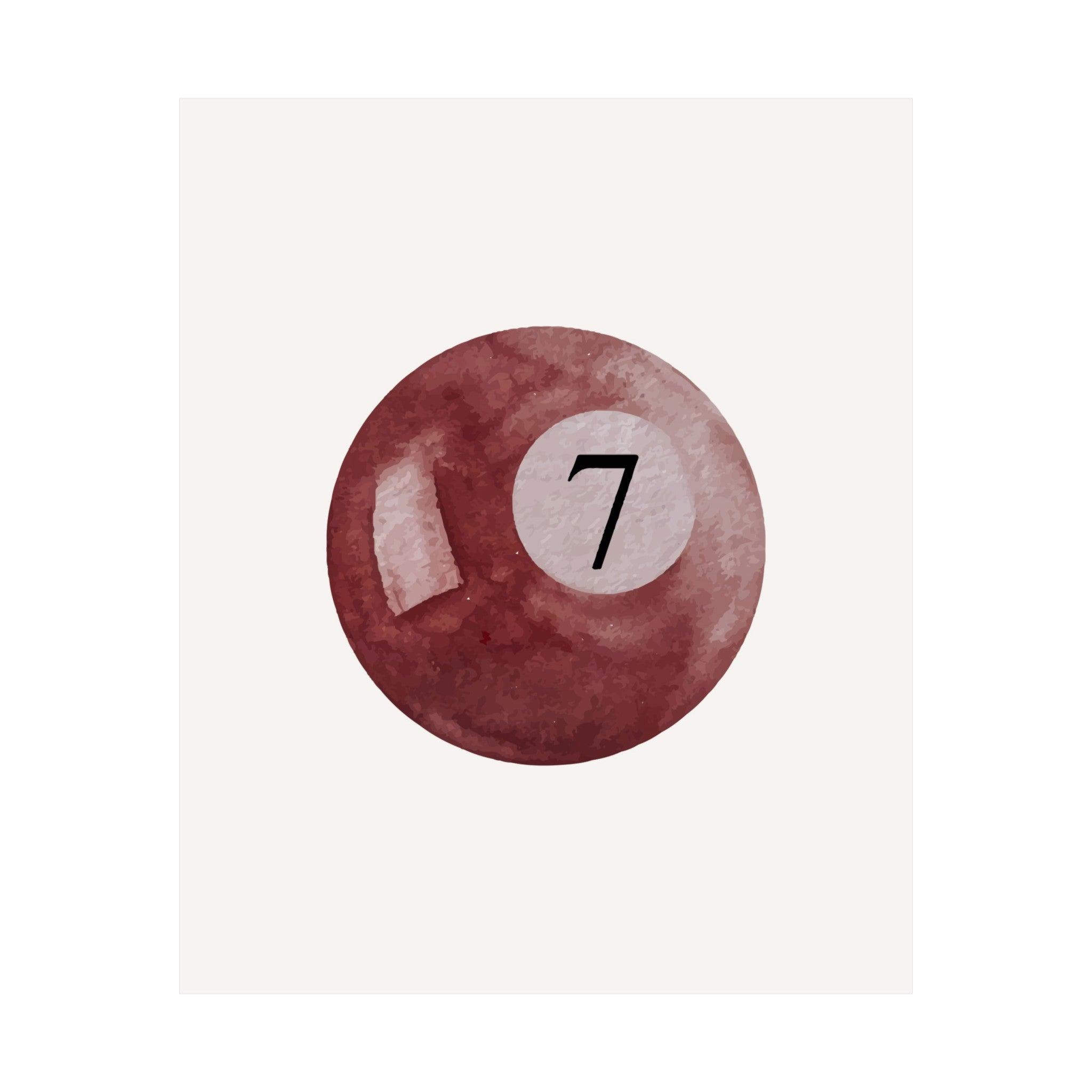 7 Ball Billiard Poster