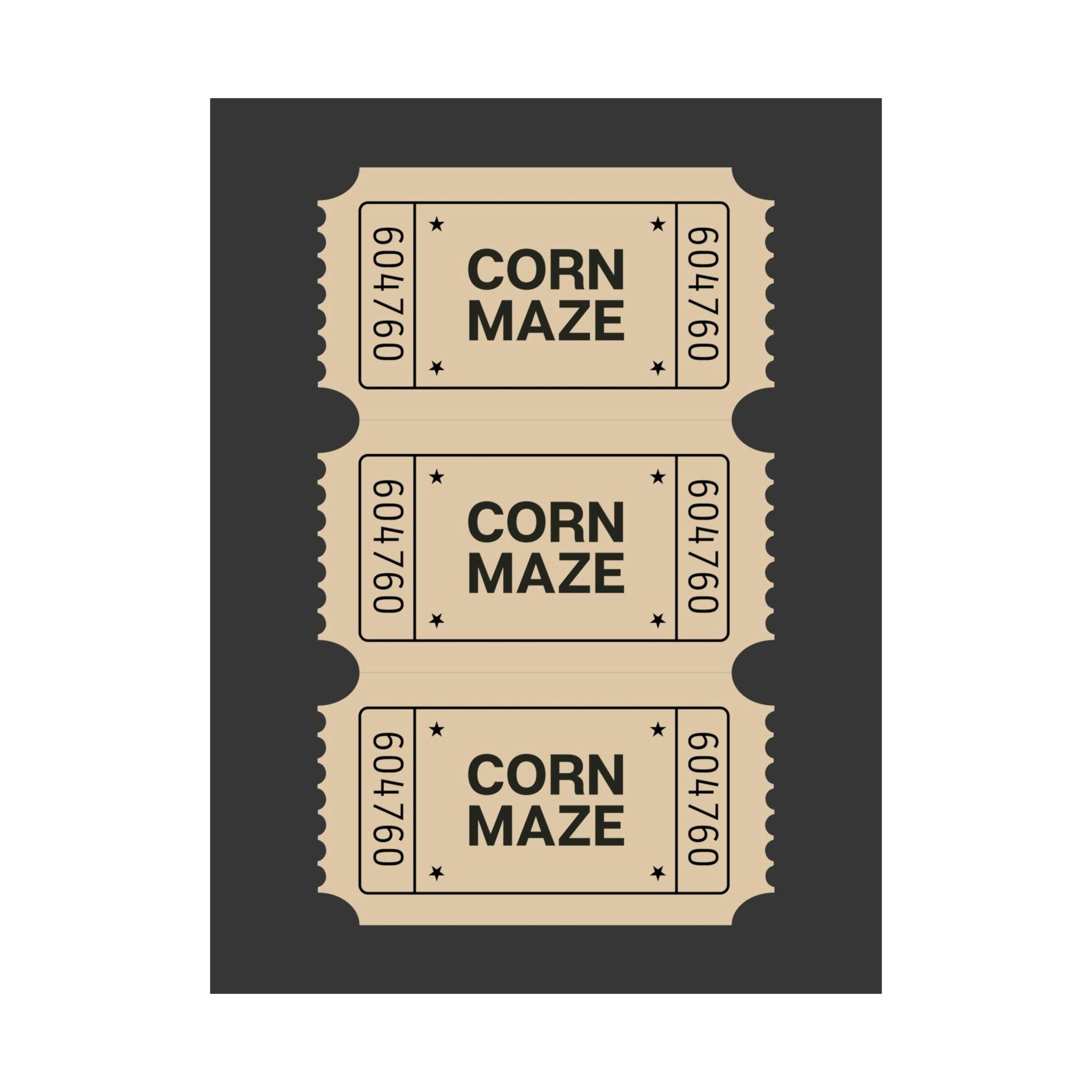 Corn Maze Ticket Halloween Poster