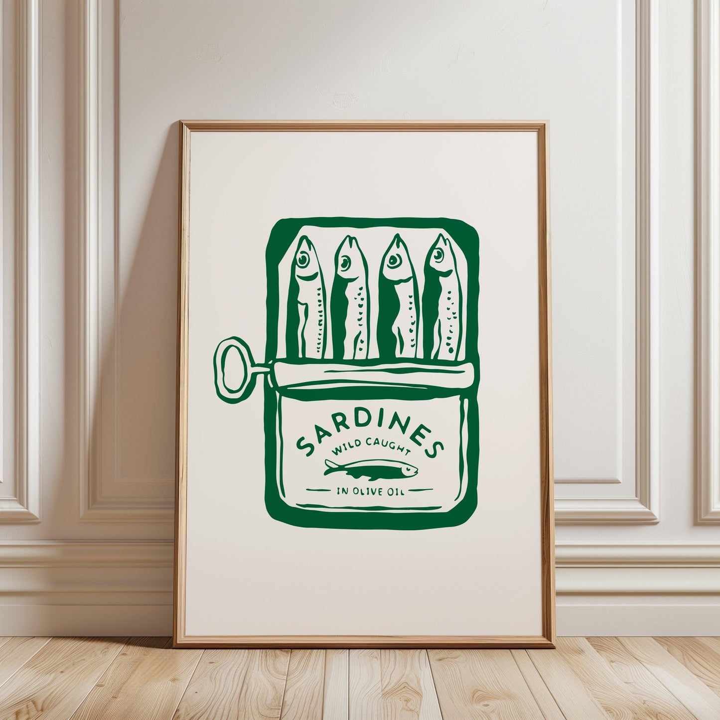 Green Sardines Kitchen Poster