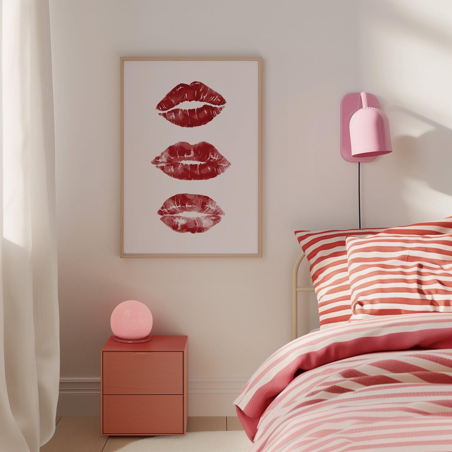 Lipstick Kisses Red Poster