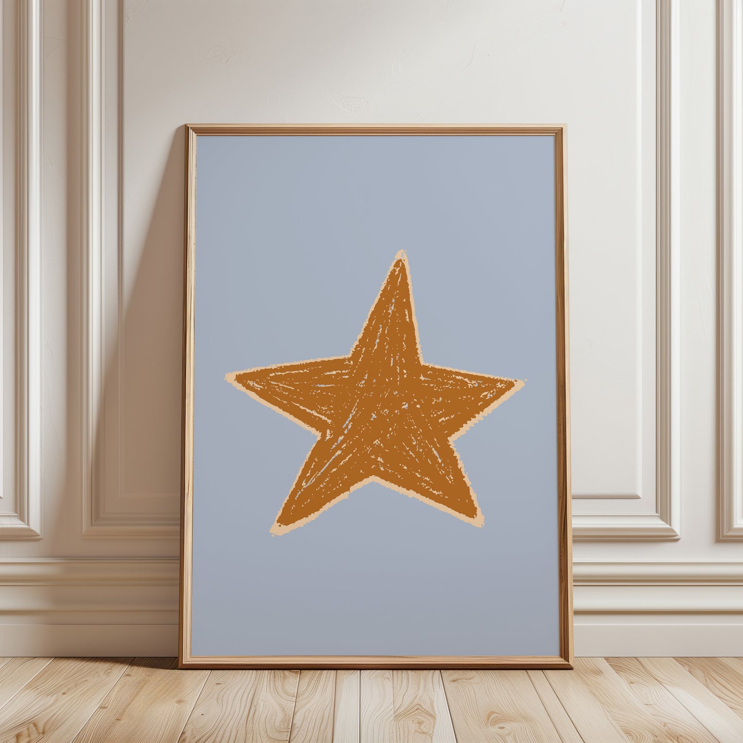 Hand Drawn Star Blue Poster