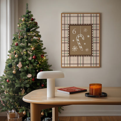 Christmas Candy Cane Stamp Poster
